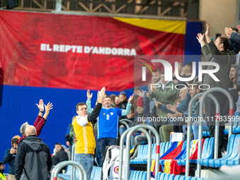 Moldova fans attend the UEFA Nations League 2024 - League phase - Matchday 4 match between Andorra and Moldova at Estadi Nacional d'Andorra...