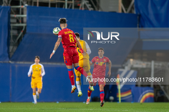 Players are in action during the UEFA Nations League 2024 - League phase - Matchday 4 match between Andorra and Moldova at Estadi Nacional d...