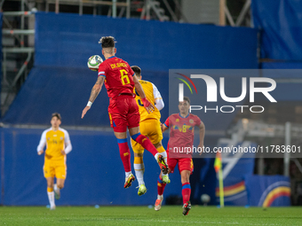 Players are in action during the UEFA Nations League 2024 - League phase - Matchday 4 match between Andorra and Moldova at Estadi Nacional d...