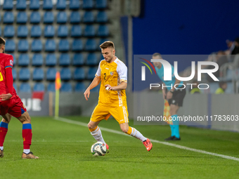 Oleg Reabciuk of Moldova is in action during the UEFA Nations League 2024 - League phase - Matchday 4 match between Andorra and Moldova at E...