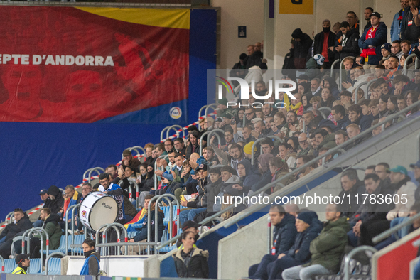 Moldova fans attend the UEFA Nations League 2024 - League phase - Matchday 4 match between Andorra and Moldova at Estadi Nacional d'Andorra...