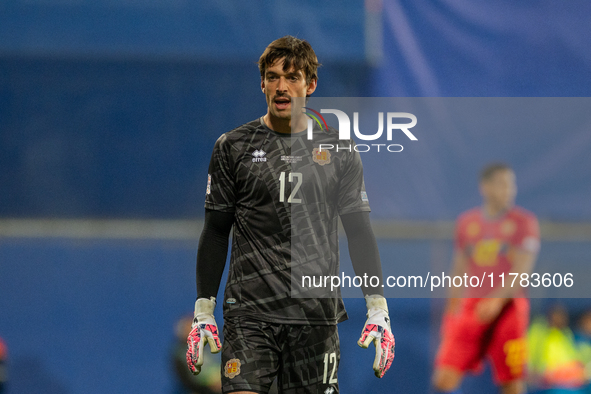 Iker Alvarez of Andorra is in action during the UEFA Nations League 2024 - League phase - Matchday 4 match between Andorra and Moldova at Es...