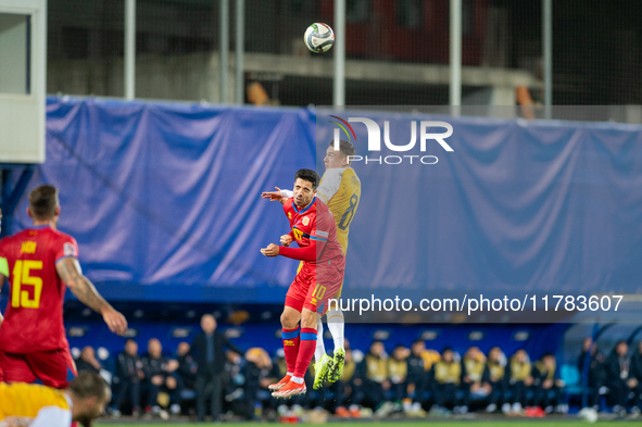 Players are in action during the UEFA Nations League 2024 - League phase - Matchday 4 match between Andorra and Moldova at Estadi Nacional d...