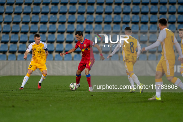 Players are in action during the UEFA Nations League 2024 - League phase - Matchday 4 match between Andorra and Moldova at Estadi Nacional d...