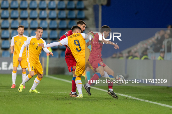 Players are in action during the UEFA Nations League 2024 - League phase - Matchday 4 match between Andorra and Moldova at Estadi Nacional d...