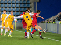 Players are in action during the UEFA Nations League 2024 - League phase - Matchday 4 match between Andorra and Moldova at Estadi Nacional d...