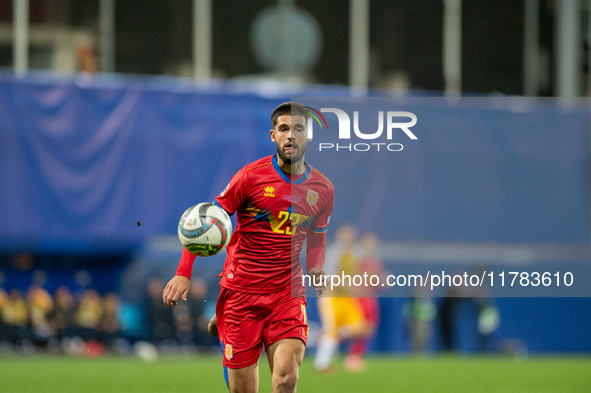 Biel Borra of Andorra is in action during the UEFA Nations League 2024 - League phase - Matchday 4 match between Andorra and Moldova at Esta...