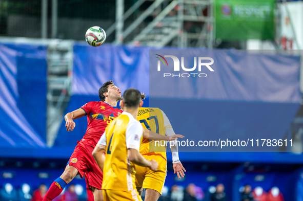 Players are in action during the UEFA Nations League 2024 - League phase - Matchday 4 match between Andorra and Moldova at Estadi Nacional d...