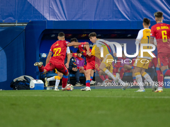 Players are in action during the UEFA Nations League 2024 - League phase - Matchday 4 match between Andorra and Moldova at Estadi Nacional d...