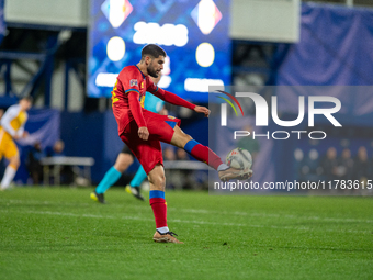 Biel Borra of Andorra is in action during the UEFA Nations League 2024 - League phase - Matchday 4 match between Andorra and Moldova at Esta...