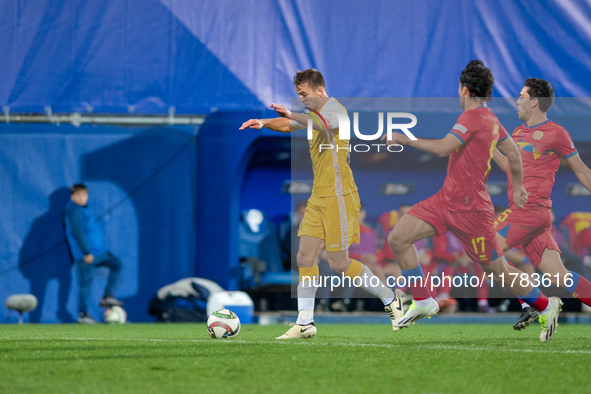 Sergiu Platica of Moldova is in action during the UEFA Nations League 2024 - League phase - Matchday 4 match between Andorra and Moldova at...