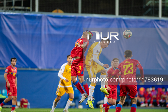 Players are in action during the UEFA Nations League 2024 - League phase - Matchday 4 match between Andorra and Moldova at Estadi Nacional d...