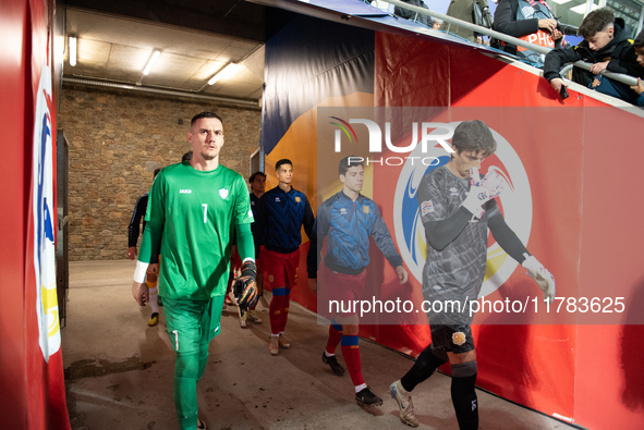 Players are in action during the UEFA Nations League 2024 - League phase - Matchday 4 match between Andorra and Moldova at Estadi Nacional d...