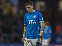 Louie Barry, number 20 of Stockport County F.C., participates in the Sky Bet League 1 match between Stockport County and Wrexham at Edgeley...