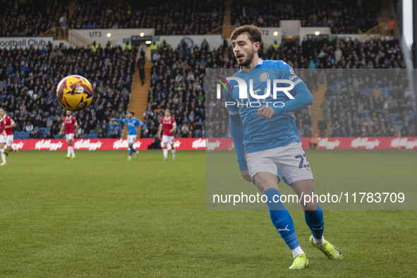 Ryan Rydel #23 of Stockport County F.C. participates in the Sky Bet League 1 match between Stockport County and Wrexham at the Edgeley Park...