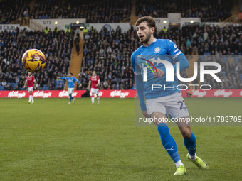 Ryan Rydel #23 of Stockport County F.C. participates in the Sky Bet League 1 match between Stockport County and Wrexham at the Edgeley Park...