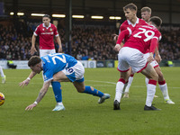 Louie Barry, number 20 of Stockport County F.C., is in action during the Sky Bet League 1 match between Stockport County and Wrexham at Edge...