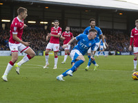 Louie Barry, number 20 of Stockport County F.C., is in action during the Sky Bet League 1 match between Stockport County and Wrexham at Edge...