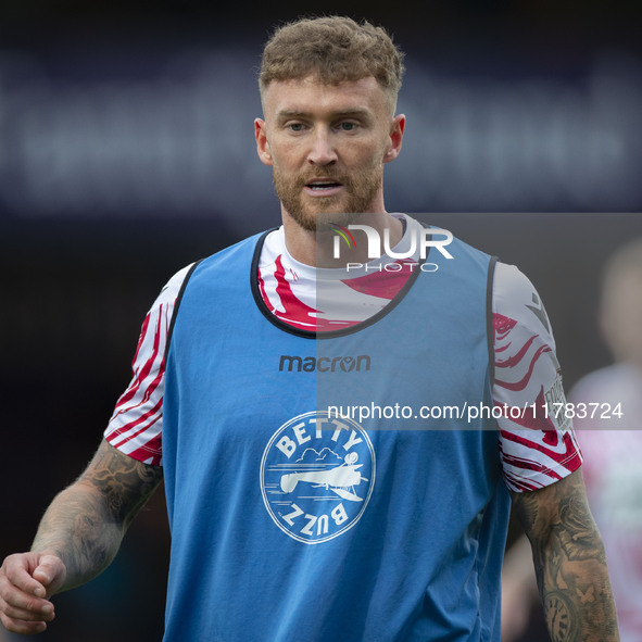 During the Sky Bet League 1 match between Stockport County and Wrexham at the Edgeley Park Stadium in Stockport, England, on November 16, 20...