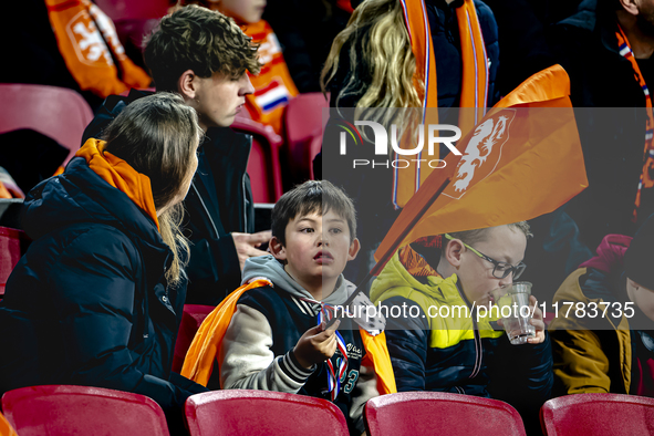 Supporters of the Netherlands attend the match between the Netherlands and Hungary at the Johan Cruijff ArenA for the UEFA Nations League -...