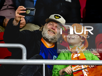 Supporters of the Netherlands attend the match between the Netherlands and Hungary at the Johan Cruijff ArenA for the UEFA Nations League -...