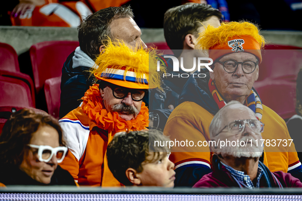 Supporters of the Netherlands attend the match between the Netherlands and Hungary at the Johan Cruijff ArenA for the UEFA Nations League -...