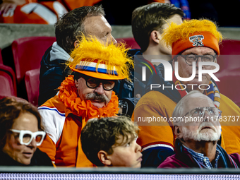 Supporters of the Netherlands attend the match between the Netherlands and Hungary at the Johan Cruijff ArenA for the UEFA Nations League -...