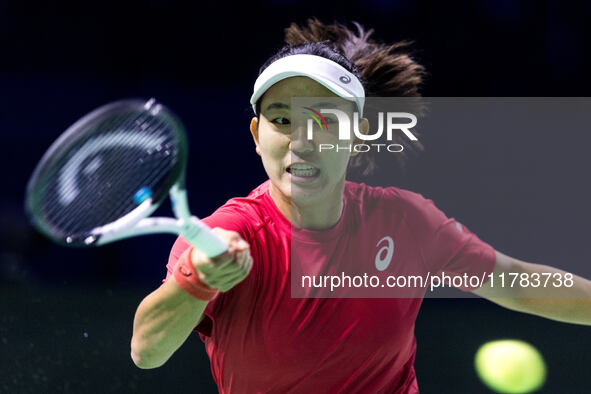 Moyuka Uchijima  during Billie Jean King Cup Finals match Japan vs Italy in Malaga Spain on 16 November 2024. 