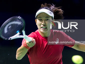 Moyuka Uchijima  during Billie Jean King Cup Finals match Japan vs Italy in Malaga Spain on 16 November 2024. (