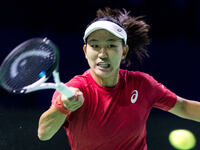 Moyuka Uchijima  during Billie Jean King Cup Finals match Japan vs Italy in Malaga Spain on 16 November 2024. (