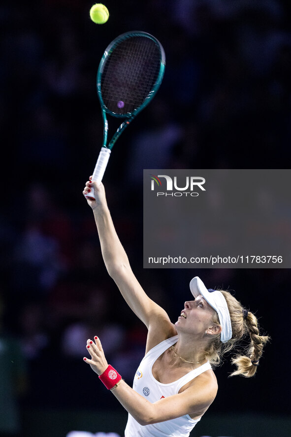 Magdalena Frech  during Billie Jean King Cup Finals match Poland vs Czechia in Malaga Spain on 16 November 2024. 