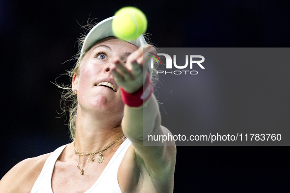 Magdalena Frech  during Billie Jean King Cup Finals match Poland vs Czechia in Malaga Spain on 16 November 2024. 