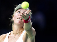 Magdalena Frech  during Billie Jean King Cup Finals match Poland vs Czechia in Malaga Spain on 16 November 2024. (