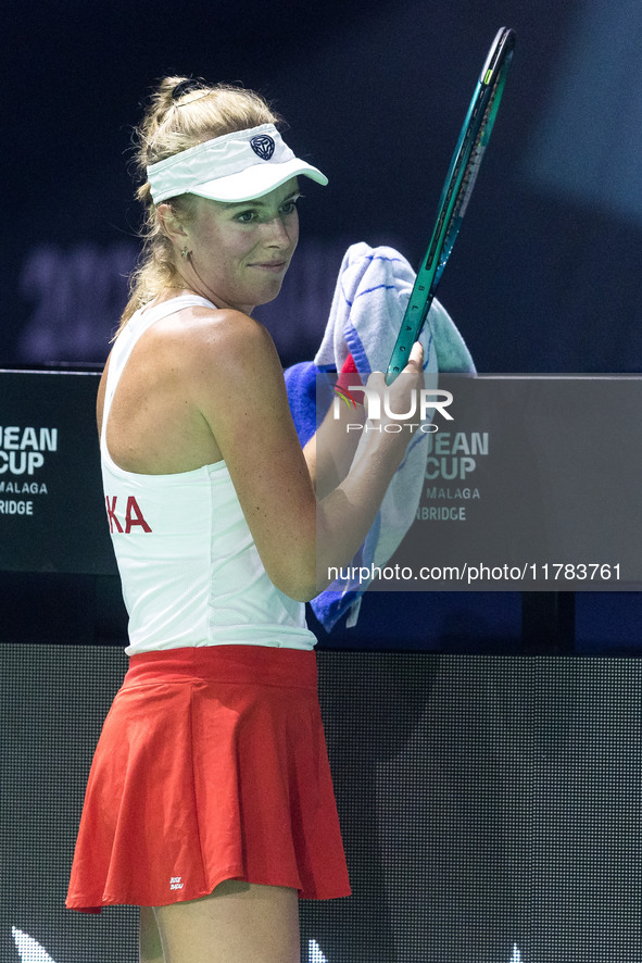 Magdalena Frech  during Billie Jean King Cup Finals match Poland vs Czechia in Malaga Spain on 16 November 2024. 