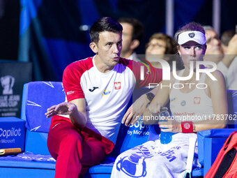 Dawid Celt , Magdalena Frech  during Billie Jean King Cup Finals match Poland vs Czechia in Malaga Spain on 16 November 2024. (