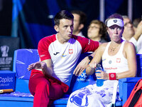 Dawid Celt , Magdalena Frech  during Billie Jean King Cup Finals match Poland vs Czechia in Malaga Spain on 16 November 2024. (