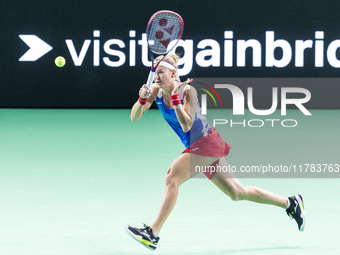 Magdalena Frech  during Billie Jean King Cup Finals match Poland vs Czechia in Malaga Spain on 16 November 2024. (