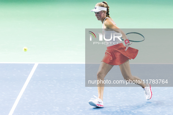 Magdalena Frech  during Billie Jean King Cup Finals match Poland vs Czechia in Malaga Spain on 16 November 2024. 