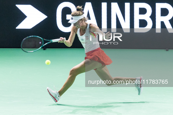 Magdalena Frech  during Billie Jean King Cup Finals match Poland vs Czechia in Malaga Spain on 16 November 2024. 