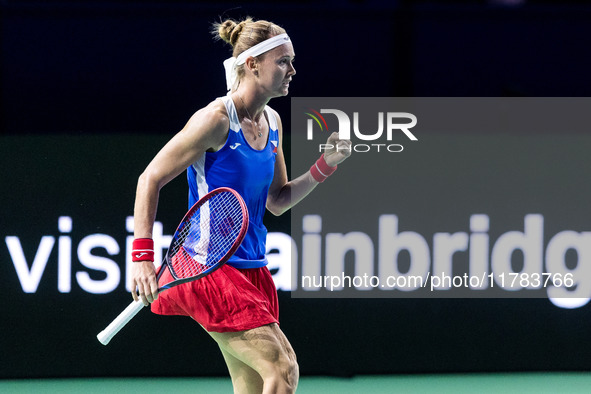 Marie Bouzkova  during Billie Jean King Cup Finals match Poland vs Czechia in Malaga Spain on 16 November 2024. 