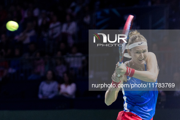 Marie Bouzkova  during Billie Jean King Cup Finals match Poland vs Czechia in Malaga Spain on 16 November 2024. 