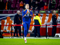 Netherlands goalkeeper Bart Verbruggen participates in the match between the Netherlands and Hungary at the Johan Cruijff ArenA for the UEFA...