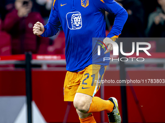 Netherlands midfielder Frenkie de Jong participates in the match between the Netherlands and Hungary at the Johan Cruijff ArenA for the UEFA...