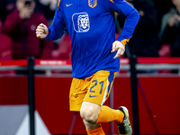 Netherlands midfielder Frenkie de Jong participates in the match between the Netherlands and Hungary at the Johan Cruijff ArenA for the UEFA...