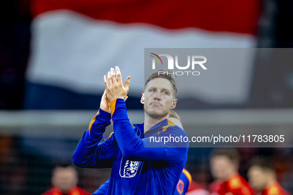 Netherlands forward Wout Weghorst plays during the match between the Netherlands and Hungary at the Johan Cruijff ArenA for the UEFA Nations...