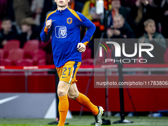 Netherlands midfielder Frenkie de Jong participates in the match between the Netherlands and Hungary at the Johan Cruijff ArenA for the UEFA...