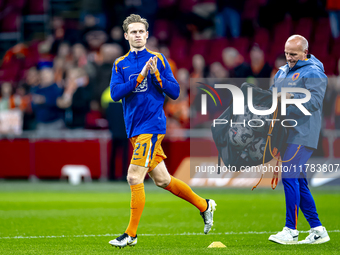 Netherlands midfielder Frenkie de Jong participates in the match between the Netherlands and Hungary at the Johan Cruijff ArenA for the UEFA...