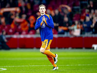 Netherlands midfielder Frenkie de Jong participates in the match between the Netherlands and Hungary at the Johan Cruijff ArenA for the UEFA...