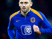 Netherlands defender Stefan de Vrij participates in the match between the Netherlands and Hungary at the Johan Cruijff ArenA for the UEFA Na...