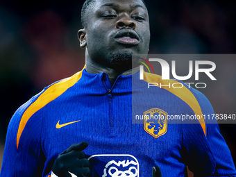 Netherlands forward Brian Brobbey participates in the match between the Netherlands and Hungary at the Johan Cruijff ArenA for the UEFA Nati...